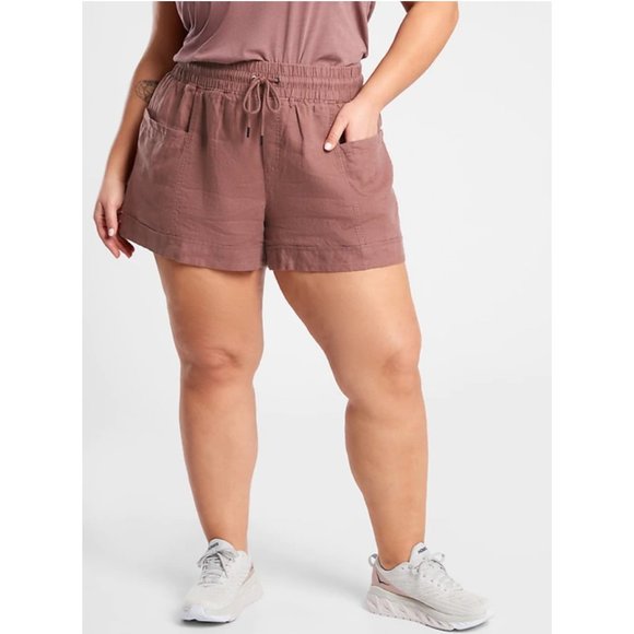 Athleta Pants - NEW ATHLETA Cabo Linen 4” Shorts Hearth Rose Sz 24